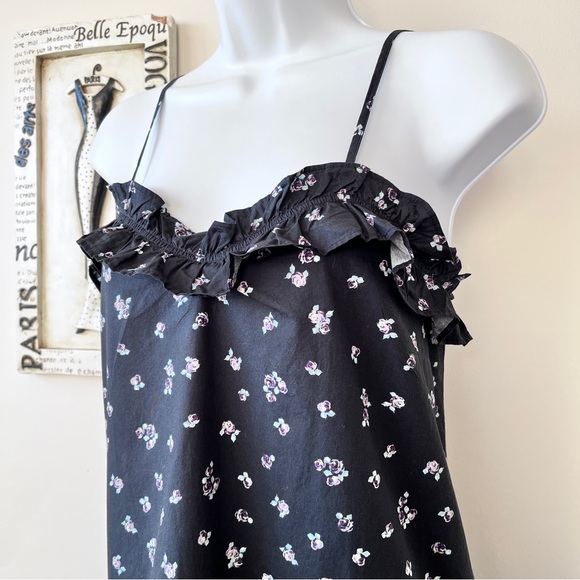 Who What Wear Black Floral 100% Cotton Maxi Dress Size M - Picture 5 of 11